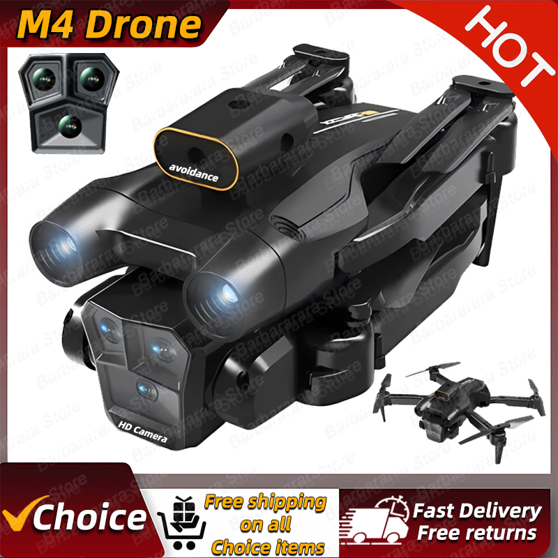 Drone Multispectral - 新型M4ドローン 4Kプロフェッショナル 5G WIFI 広角トリプルHDカメラ搭載 折りたたみ式RCヘリコプター