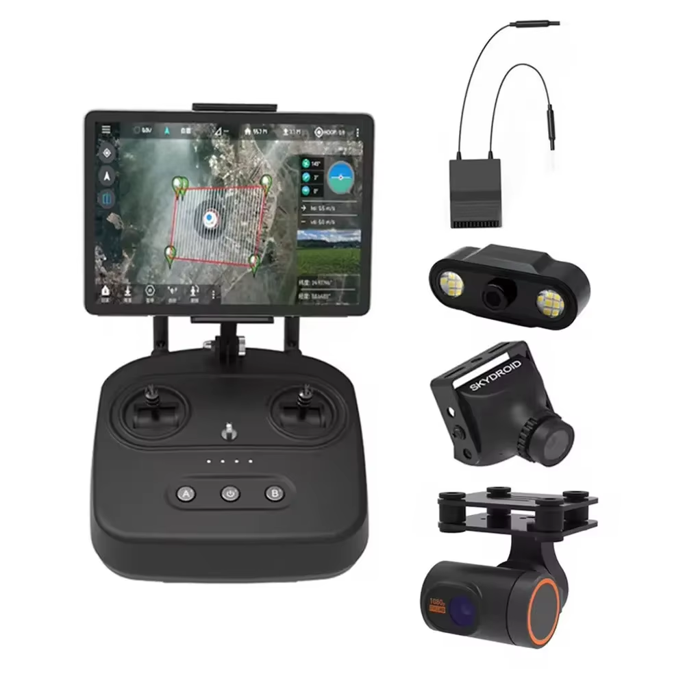 Drone Video Production - Skydroid T10リモートコントロールミニカメラ 10kmデジタルマップ伝送 4in1 R10受信機付き RC植物保護ドローン用