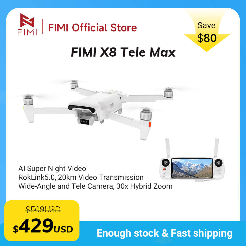 Drone Thermal Imaging - FIMI X8 Tele Maxドローン 1/2インチCMOS広角望遠カメラ 30倍ハイブリッドズーム