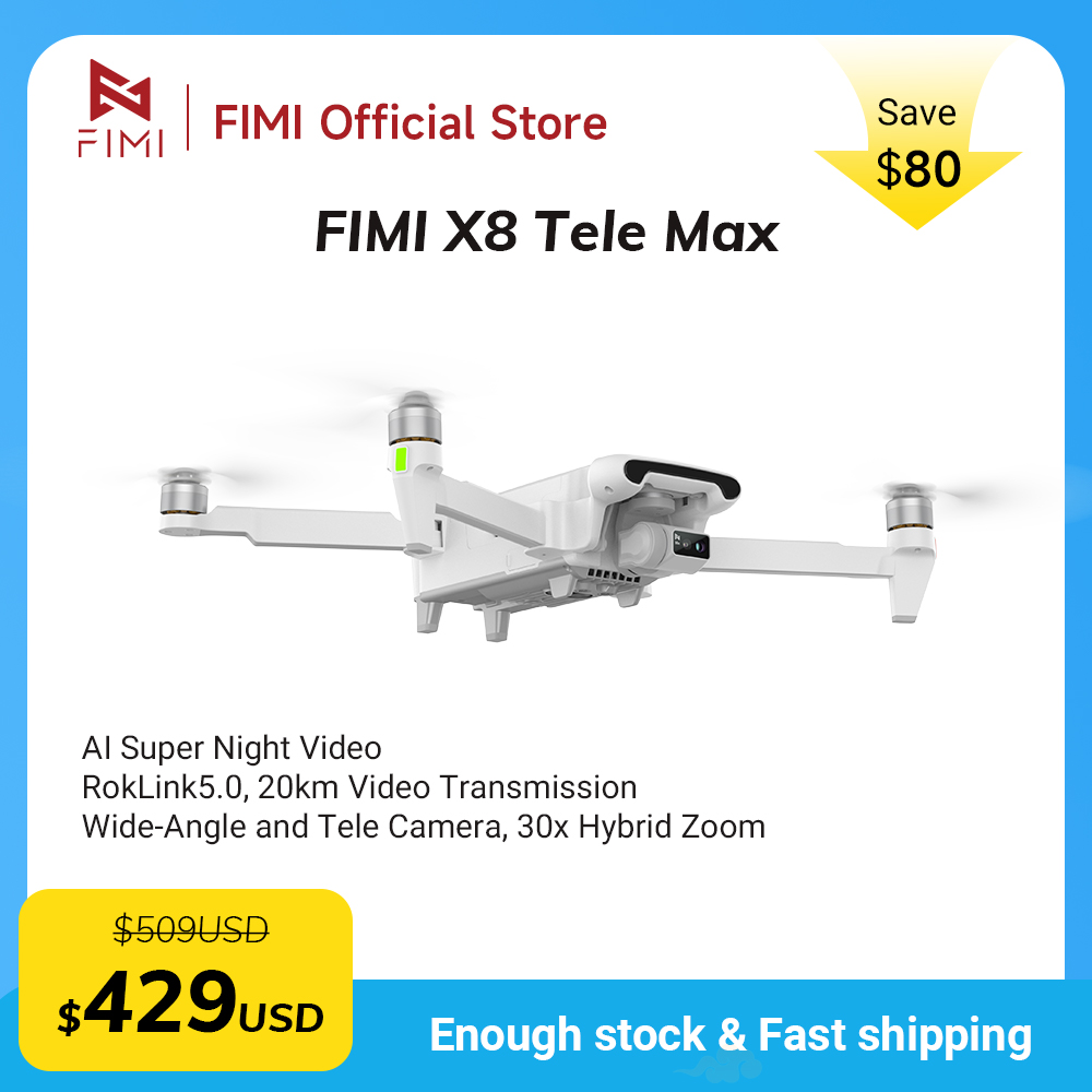 FIMI X8 Tele Max 新型ドローン 広角望遠カメ - Drone Thermal Imaging のレビューと価格