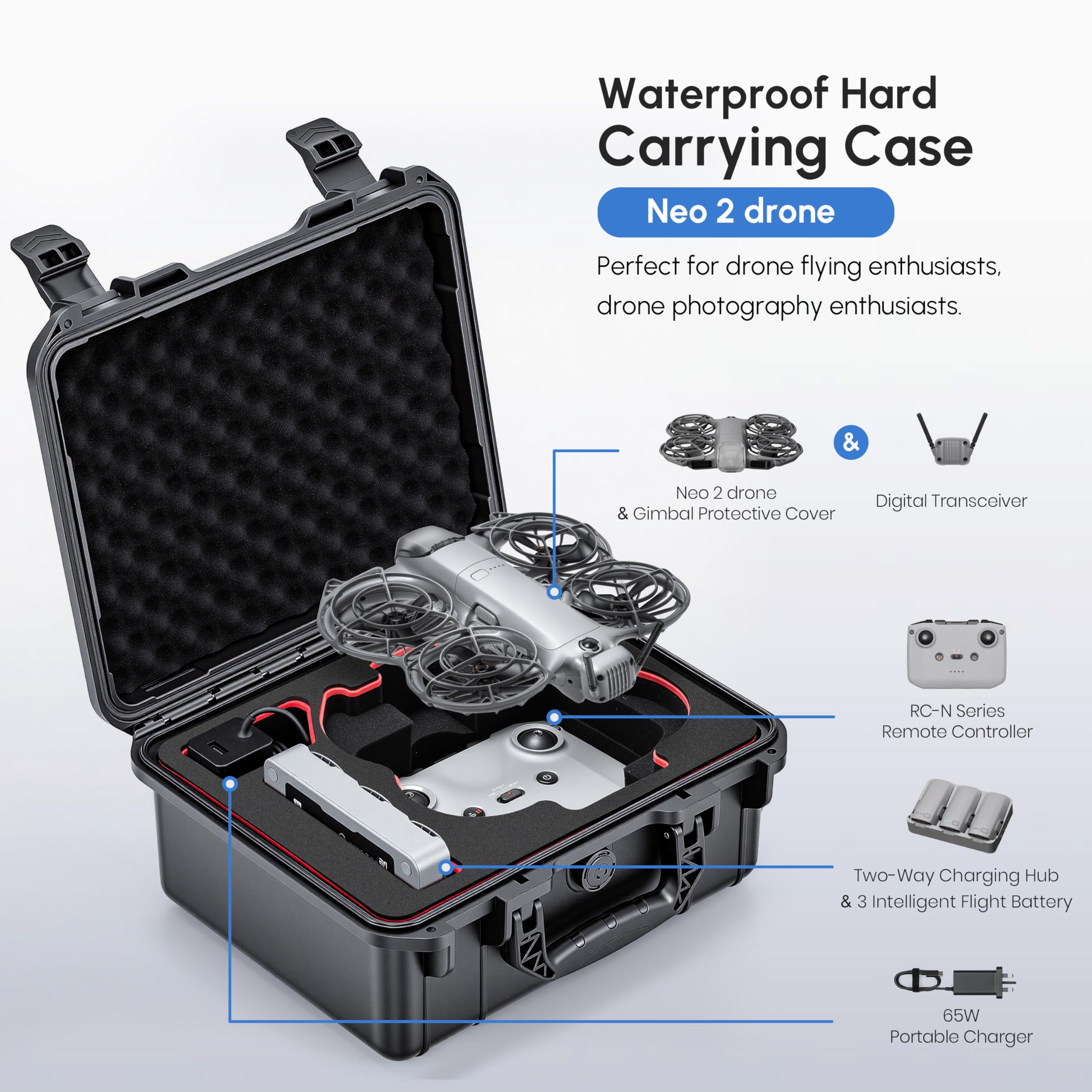 NEO 2 ケース、DJI Neo 2 アクセサリー用防水ハ - Drone Lidar のレビューと価格