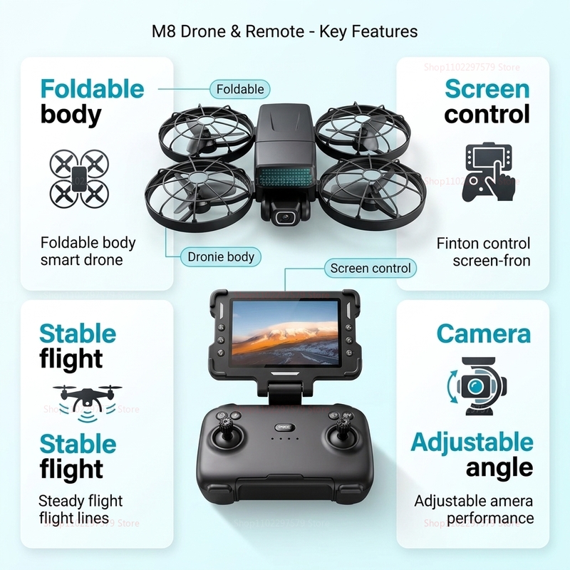 新型ドローン M8 GPS 8K プロフェッショナルHD 3 - Drone Mapping のレビューと価格